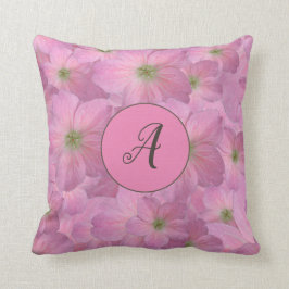 Süße rosa Blumen mit kundenspezifischem Monogramm Kissen