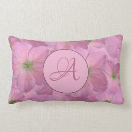 Süße rosa Blumen mit kundenspezifischem Monogramm Lendenkissen