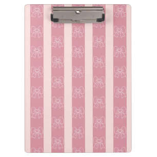 Süße rosa Bogenstreifen-Muster – Girly-Ästhetik Klemmbrett
