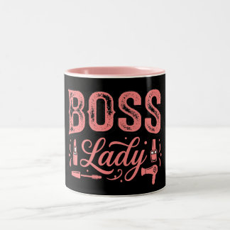 Süße rosa Boss Lady Gestaltung Zweifarbige Tasse
