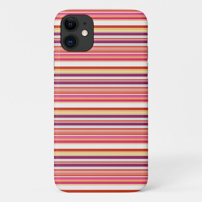 Süße rosa braune Streifen Case-Mate iPhone Hülle (Rückseite)