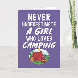 Süße rosa Camping-Karten für Baby-Mädchen Kinder C Karte