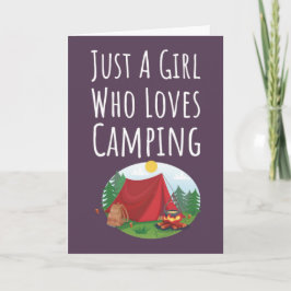 Süße rosa Camping-Karten für Baby-Mädchen Kinder C Karte