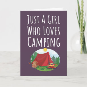 Süße rosa Camping-Karten für Baby-Mädchen Kinder C Karte