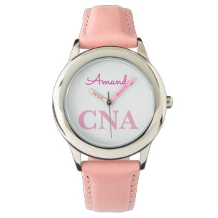 Süße rosa CNA personalisierter Name Armbanduhr