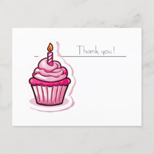 Süße rosa Cupcake-Dankeschön-Postkarte Postkarte