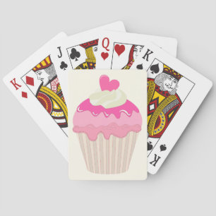 Süße rosa Cupcake-Spielkarten Spielkarten