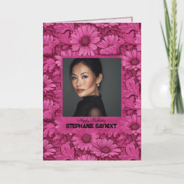 Süße rosa Daisy Happy Birthday Trendy Karte