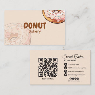 Süße rosa Donut-Bäckerei  Visitenkarte