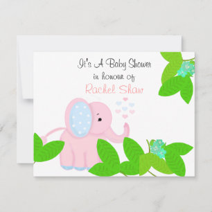 Süße rosa Elefanten-Baby-Shower-Einladung Einladung