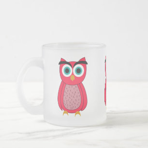 Süße rosa Eulenillustration Mattglastasse