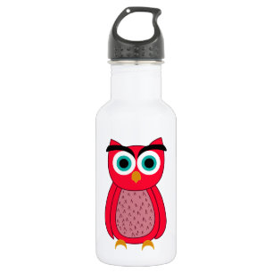Süße rosa Eulenillustration Trinkflasche