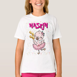 Süße rosa Flamingo Ballerina   T-Shirt