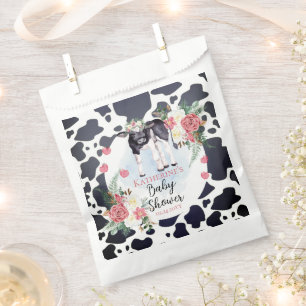 Süße rosa florale Heilige Kuh Mädchen Baby Shower Geschenktütchen