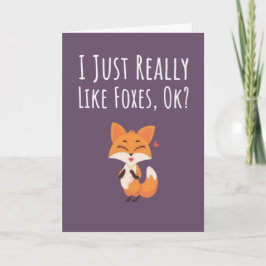 Süße rosa Fuchs-Karten Mädchen für Kinder für sie Karte