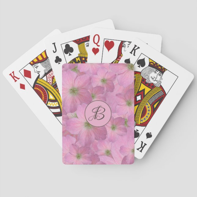 Süße rosa Garten-Blumen mit kundenspezifischem Spielkarten (Rückseite)