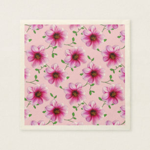 Süße rosa Garten-mit BlumenBlumen auf irgendeine Serviette