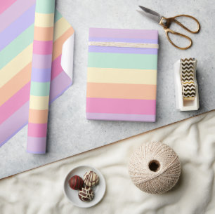 Süße rosa gelbe blaue violette Pastellfarben gestr Geschenkpapier