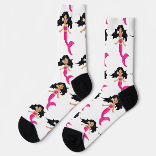 Süße Rosa-geschwänzte Meerjungfrau Thunder_Cove Socken