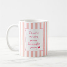 Süße rosa gestreifte personalisierbare Kaffeetasse