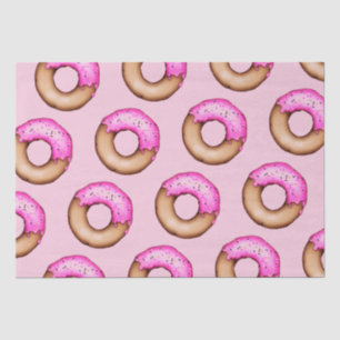 Süße rosa glasierte Donuts mit Streuseln Muster  Seidenpapier