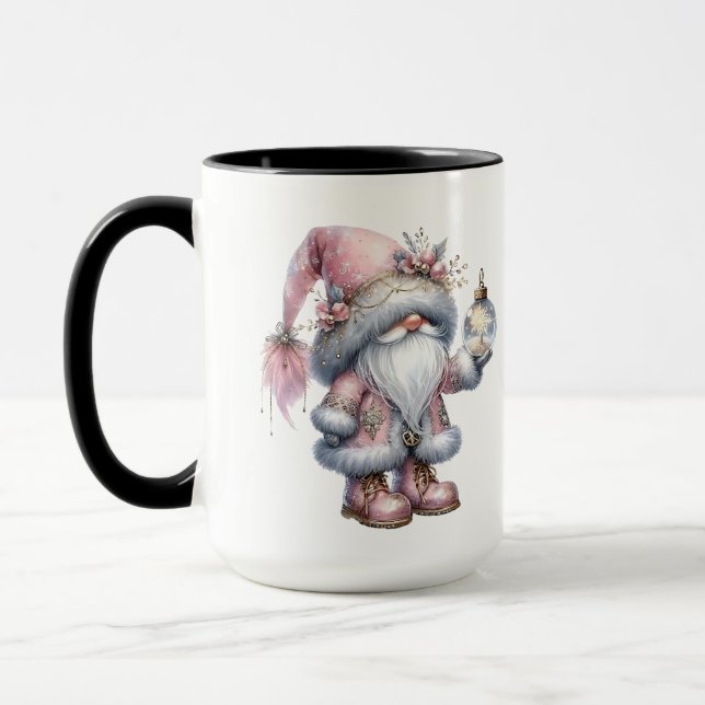 Süße rosa Gnome  Tasse (Links)