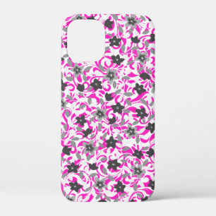 Süße rosa graue weiße abstrakte Blumen Case-Mate iPhone Hülle