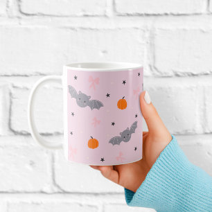 Süße rosa Halloween-Fledermaus-Muster-Tasse Kaffeetasse