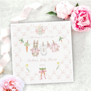 Süße rosa Häschen-Kleidungslinie Baby-Party  Serviette