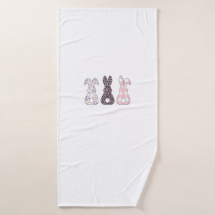 Süße rosa Hasen Fröhlicher Osterhase Frauen Mädche Badehandtuch