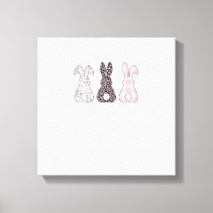 Süße rosa Hasen Fröhlicher Osterhase Frauen Mädche Leinwanddruck