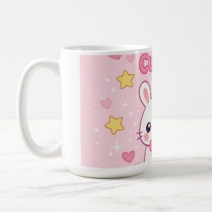 Süße rosa Hasen-Wanduhr Kaffeetasse