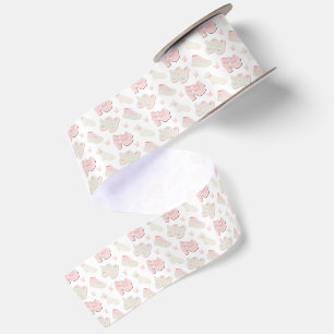Süße rosa Hasenschuh-Muster Satinband