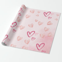 süße rosa Herzen Geschenkpapier