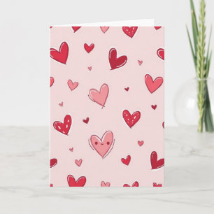 Süße rosa Herzen Liebeskarte Karte