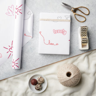 Süße rosa Herzen und Liebes-Kritzeleien Nahtloses Geschenkpapier