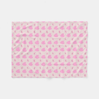 Süße rosa Herzen und Schleifen Muster Fleece-Decke Fleecedecke