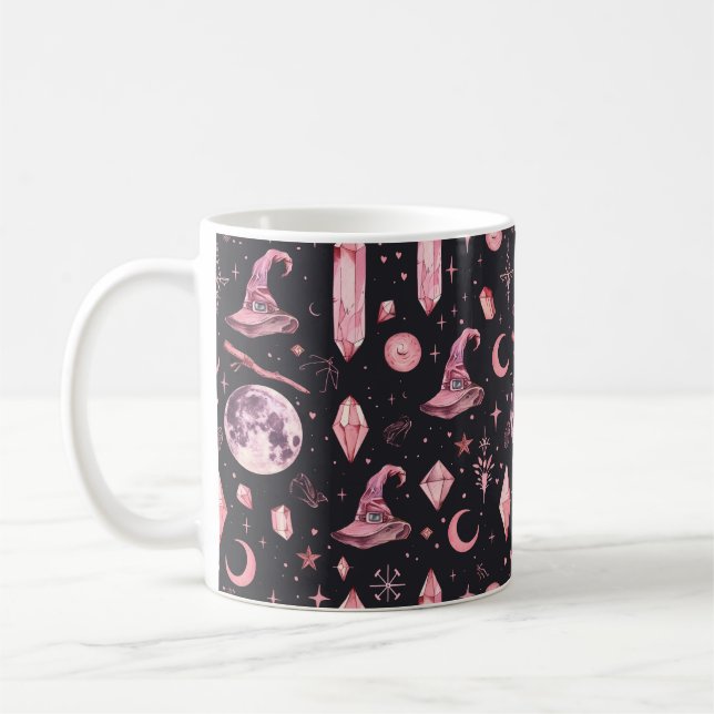 Süße rosa Hexerei  Kaffeetasse (Links)