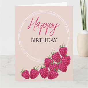 Süße rosa Himbeeren Aquarell-Illustration Karte