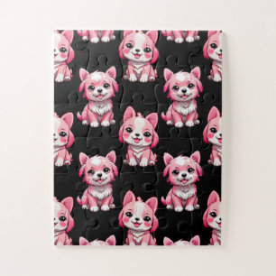 Süße rosa Hunde - Schwarz