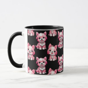 Süße rosa Hunde - Schwarz  Tasse