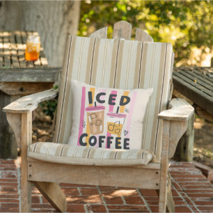 Süße rosa Kaffeetassen Sommer-Kaffee-Design Kissen