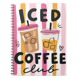 Süße rosa Kaffeetassen Sommer-Kaffee-Design Notizblock