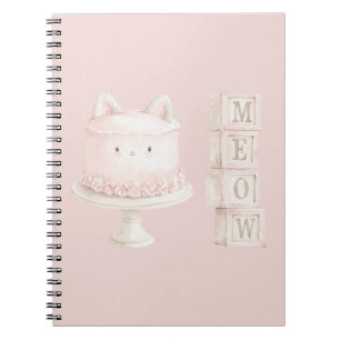 Süße Rosa Kätzchen Katze Kuchen Miauen Notizblock