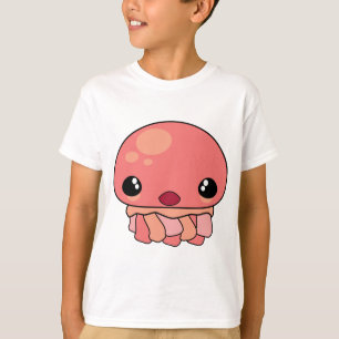 Süße rosa Kawaii-Qualle-Charakter T-Shirt