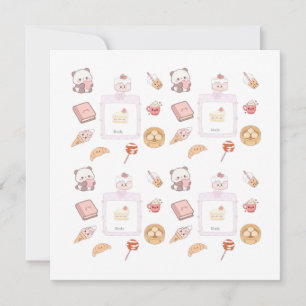 Süße rosa Kawaii Süßigkeiten Dessert Design Einladung