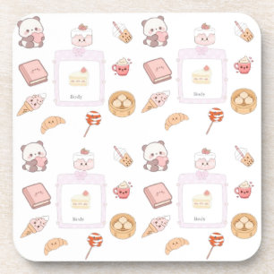 Süße rosa Kawaii Süßigkeiten Dessert Design Getränkeuntersetzer