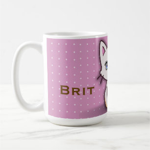 Süße rosa Kitty-Katze personalisierter Name Kaffeetasse