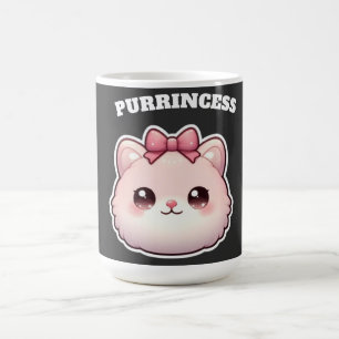 Süße Rosa-Kitty-Schleifendesign Prinzessin Kaffeetasse