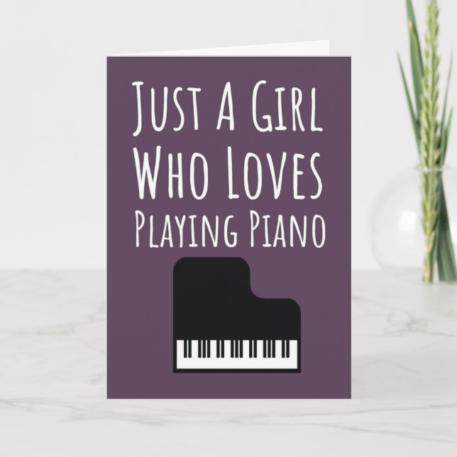 Süße rosa Klavierspieler-Karten für kleine Pianist Karte (Vorderseite)